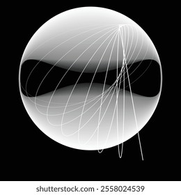 Lines in Circle Form . Rotate rounded shape Vector Illustration .Rotating circles form a ring.Rotating design element . Various circle lines forming round frame . Abstract Geometric line art .
