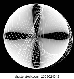 Lines in Circle Form . Rotate rounded shape Vector Illustration .Rotating circles form a ring.Rotating design element . Various circle lines forming round frame . Abstract Geometric line art .
