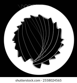 Lines in Circle Form . Rotate rounded shape Vector Illustration .Rotating circles form a ring.Rotating design element . Various circle lines forming round frame . Abstract Geometric line art .
