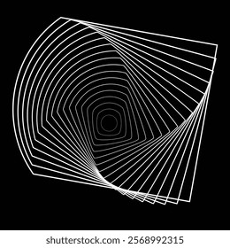 Lines in Circle Form . Rotate rounded shape Vector Illustration .Rotating circles form a ring.Rotating design element . Various circle lines forming round frame . Abstract Geometric line art .
