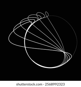 Lines in Circle Form . Rotate rounded shape Vector Illustration .Rotating circles form a ring.Rotating design element . Various circle lines forming round frame . Abstract Geometric line art .
