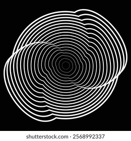 Lines in Circle Form . Rotate rounded shape Vector Illustration .Rotating circles form a ring.Rotating design element . Various circle lines forming round frame . Abstract Geometric line art .
