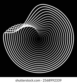 Lines in Circle Form . Rotate rounded shape Vector Illustration .Rotating circles form a ring.Rotating design element . Various circle lines forming round frame . Abstract Geometric line art .
