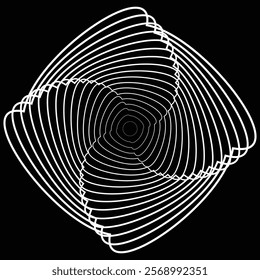 Lines in Circle Form . Rotate rounded shape Vector Illustration .Rotating circles form a ring.Rotating design element . Various circle lines forming round frame . Abstract Geometric line art .
