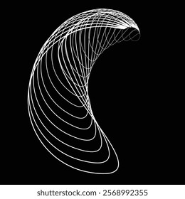 Lines in Circle Form . Rotate rounded shape Vector Illustration .Rotating circles form a ring.Rotating design element . Various circle lines forming round frame . Abstract Geometric line art .
