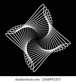 Lines in Circle Form . Rotate rounded shape Vector Illustration .Rotating circles form a ring.Rotating design element . Various circle lines forming round frame . Abstract Geometric line art .
