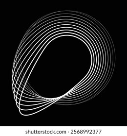 Lines in Circle Form . Rotate rounded shape Vector Illustration .Rotating circles form a ring.Rotating design element . Various circle lines forming round frame . Abstract Geometric line art .
