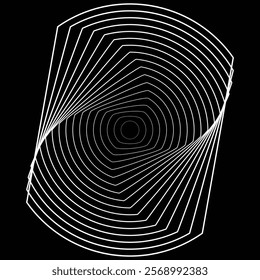 Lines in Circle Form . Rotate rounded shape Vector Illustration .Rotating circles form a ring.Rotating design element . Various circle lines forming round frame . Abstract Geometric line art .
