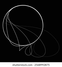 Lines in Circle Form . Rotate rounded shape Vector Illustration .Rotating circles form a ring.Rotating design element . Various circle lines forming round frame . Abstract Geometric line art .
