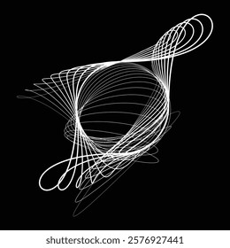 Lines in Circle Form . Rotate rounded shape Vector Illustration .Rotating circles form a ring.Rotating design element . Various circle lines forming round frame . Abstract Geometric line art .
