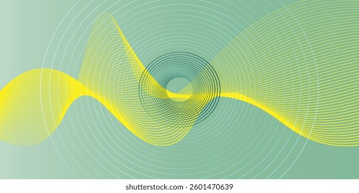 Lines in Circle Form . Rotate rounded shape Vector Illustration .Rotating circles form a ring.Rotating design element . Various circle lines forming round frame . Abstract Geometric line art .