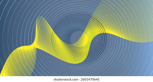 Lines in Circle Form . Rotate rounded shape Vector Illustration .Rotating circles form a ring.Rotating design element . Various circle lines forming round frame . Abstract Geometric line art .