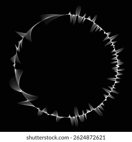 Lines in Circle Form . Rotate rounded shape Vector Illustration .Rotating circles form a ring.Rotating design element . Various circle lines forming round frame . Abstract Geometric line art .