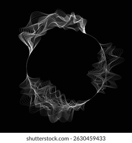 Lines in Circle Form . Rotate rounded shape Vector Illustration .Rotating circles form a ring.Rotating design element . Various circle lines forming round frame . Abstract Geometric line art .
