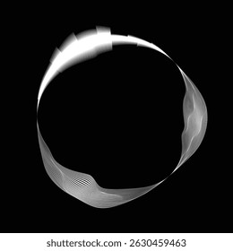Lines in Circle Form . Rotate rounded shape Vector Illustration .Rotating circles form a ring.Rotating design element . Various circle lines forming round frame . Abstract Geometric line art .
