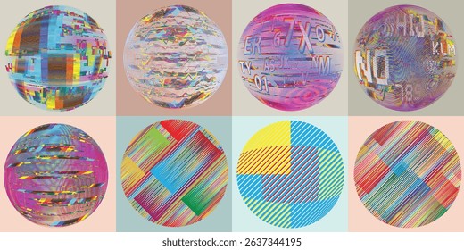 Lines in Circle Form . Rotate rounded shape Vector Illustration .Rotating circles form a ring.Rotating design element . Various circle lines forming round frame . Abstract Geometric line art .