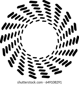 lines in circle form. round logo . vector border frame . design element , geometric shape with zigzag stripes