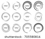  Lines in Circle Form . Spiral Vector Illustration .Technology round Logo . Design element . Abstract Geometric shape . Striped border frame for image