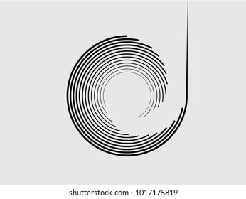 Lines in Circle Form . Spiral Vector Illustration .Technology round Logo . Design element . Abstract Geometric shape .