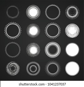  Lines in Circle Form . Spiral Vector Illustration .Technology round Logo . Design element . Abstract Geometric shape .