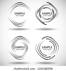  Lines in Circle Form . Spiral Vector Illustration .Technology round Logo . Design element . Abstract Geometric shape . Striped border frame for image