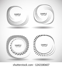  Lines in Circle Form . Spiral Vector Illustration .Technology round Logo . Design element . Abstract Geometric shape . Striped border frame for image