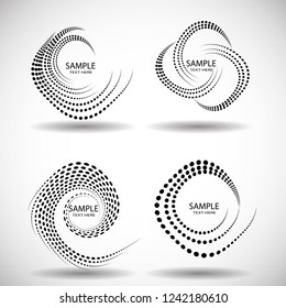  Lines in Circle Form . Spiral Vector Illustration .Technology round Logo . Design element . Abstract Geometric shape . Striped border frame for image