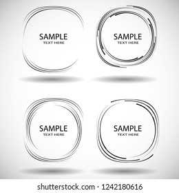  Lines in Circle Form . Spiral Vector Illustration .Technology round Logo . Design element . Abstract Geometric shape . Striped border frame for image