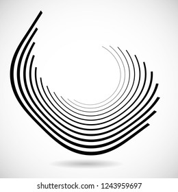 Lines in Circle Form . Spiral Vector Illustration .Technology round Logo . Design element . Abstract Geometric shape .