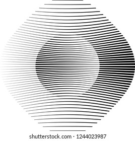  Lines in Circle Form . Spiral Vector Illustration .Technology round Logo . Design element . Abstract Geometric shape .