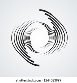  Lines in Circle Form . Spiral Vector Illustration .Technology round Logo . Design element . Abstract Geometric shape .