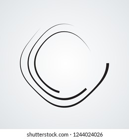  Lines in Circle Form . Spiral Vector Illustration .Technology round Logo . Design element . Abstract Geometric shape .