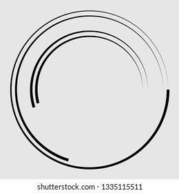  Lines in Circle Form . Spiral Vector Illustration .Technology round Logo . Design element . Abstract Geometric shape .