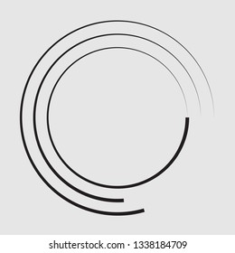  Lines in Circle Form . Spiral Vector Illustration .Technology round Logo . Design element . Abstract Geometric shape .