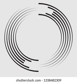  Lines in Circle Form . Spiral Vector Illustration .Technology round Logo . Design element . Abstract Geometric shape .