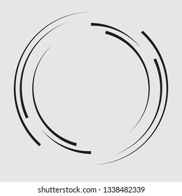  Lines in Circle Form . Spiral Vector Illustration .Technology round Logo . Design element . Abstract Geometric shape .