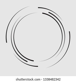  Lines in Circle Form . Spiral Vector Illustration .Technology round Logo . Design element . Abstract Geometric shape .