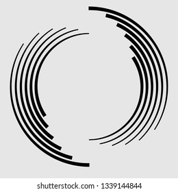  Lines in Circle Form . Spiral Vector Illustration .Technology round Logo . Design element . Abstract Geometric shape .