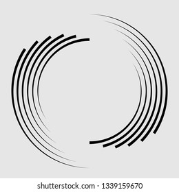  Lines in Circle Form . Spiral Vector Illustration .Technology round Logo . Design element . Abstract Geometric shape .
