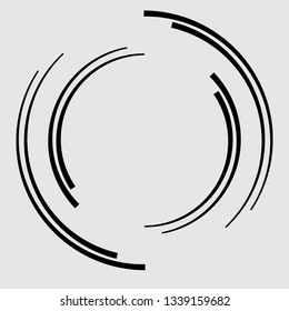  Lines in Circle Form . Spiral Vector Illustration .Technology round Logo . Design element . Abstract Geometric shape .