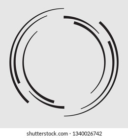  Lines in Circle Form . Spiral Vector Illustration .Technology round Logo . Design element . Abstract Geometric shape .