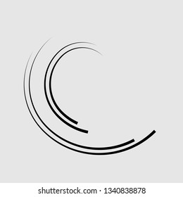  Lines in Circle Form . Spiral Vector Illustration .Technology round Logo . Design element . Abstract Geometric shape .