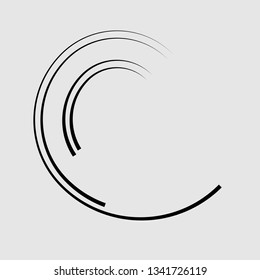  Lines in Circle Form . Spiral Vector Illustration .Technology round Logo . Design element . Abstract Geometric shape .