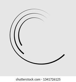  Lines in Circle Form . Spiral Vector Illustration .Technology round Logo . Design element . Abstract Geometric shape .