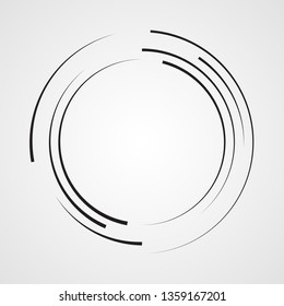  Lines in Circle Form . Spiral Vector Illustration .Technology round Logo . Design element . Abstract Geometric shape .