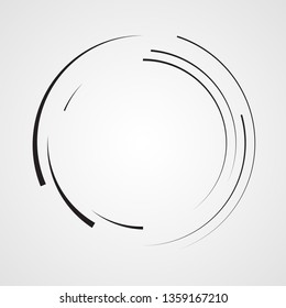  Lines in Circle Form . Spiral Vector Illustration .Technology round Logo . Design element . Abstract Geometric shape .