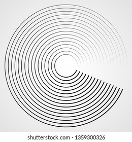  Lines in Circle Form . Spiral Vector Illustration .Technology round Logo . Design element . Abstract Geometric shape .