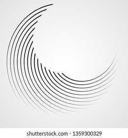  Lines in Circle Form . Spiral Vector Illustration .Technology round Logo . Design element . Abstract Geometric shape .