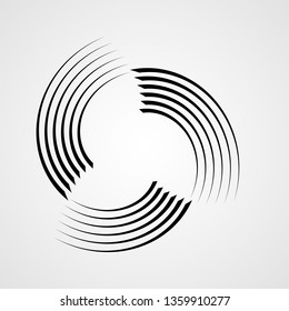  Lines in Circle Form . Spiral Vector Illustration .Technology round Logo . Design element . Abstract Geometric shape .