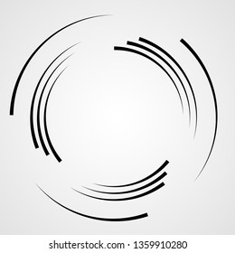  Lines in Circle Form . Spiral Vector Illustration .Technology round Logo . Design element . Abstract Geometric shape .